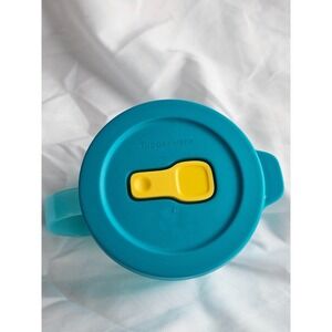 Tupperware Vent N Serve Microwaveable Divided Container Peacock Blue EUC Handle